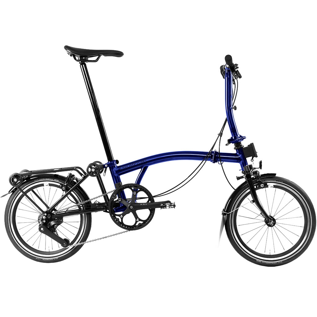 Brompton P line urban bleu : Vélo de ville pliant modèle mixte