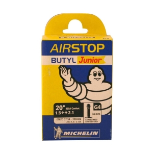 Michelin Chambre à air Airstop 20X1.5/2.1 Valve Schrader 34mm Noir